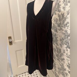 April Cornell NWT Deep Burgundy Velvet jumper dress size XS